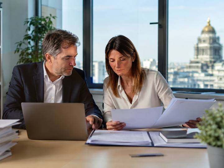 Échange calme autour de documents administratifs